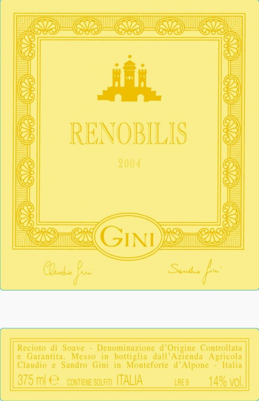 Gini Renobilis 2004 Front Label