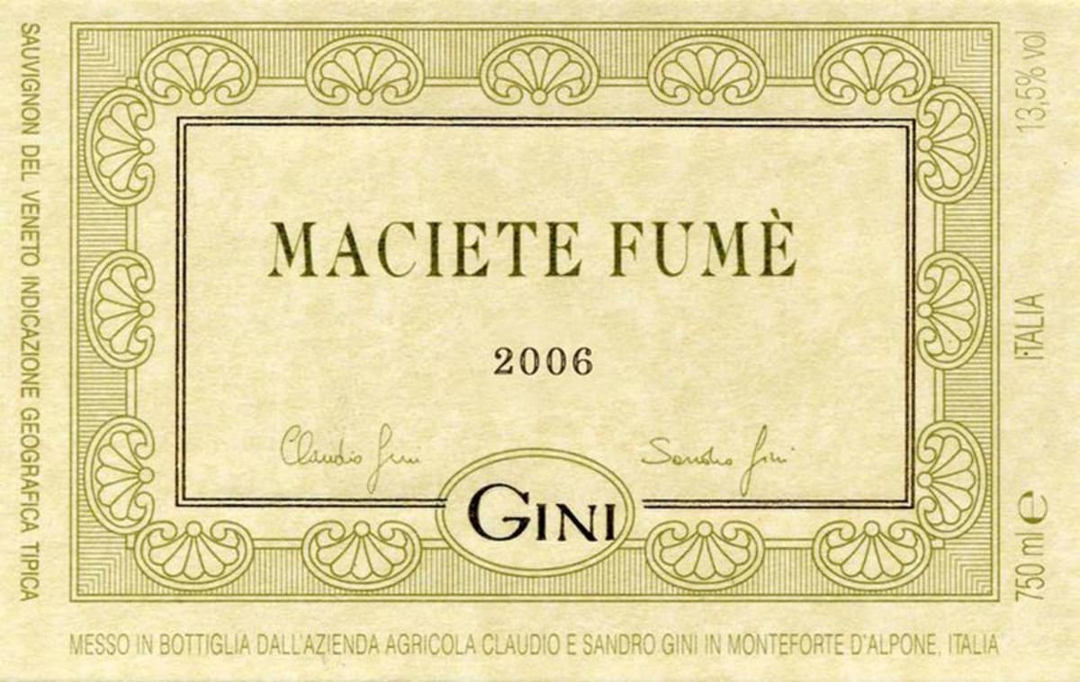 Gini Maciete Fume Sauvignon Blanc 2006 Front Label