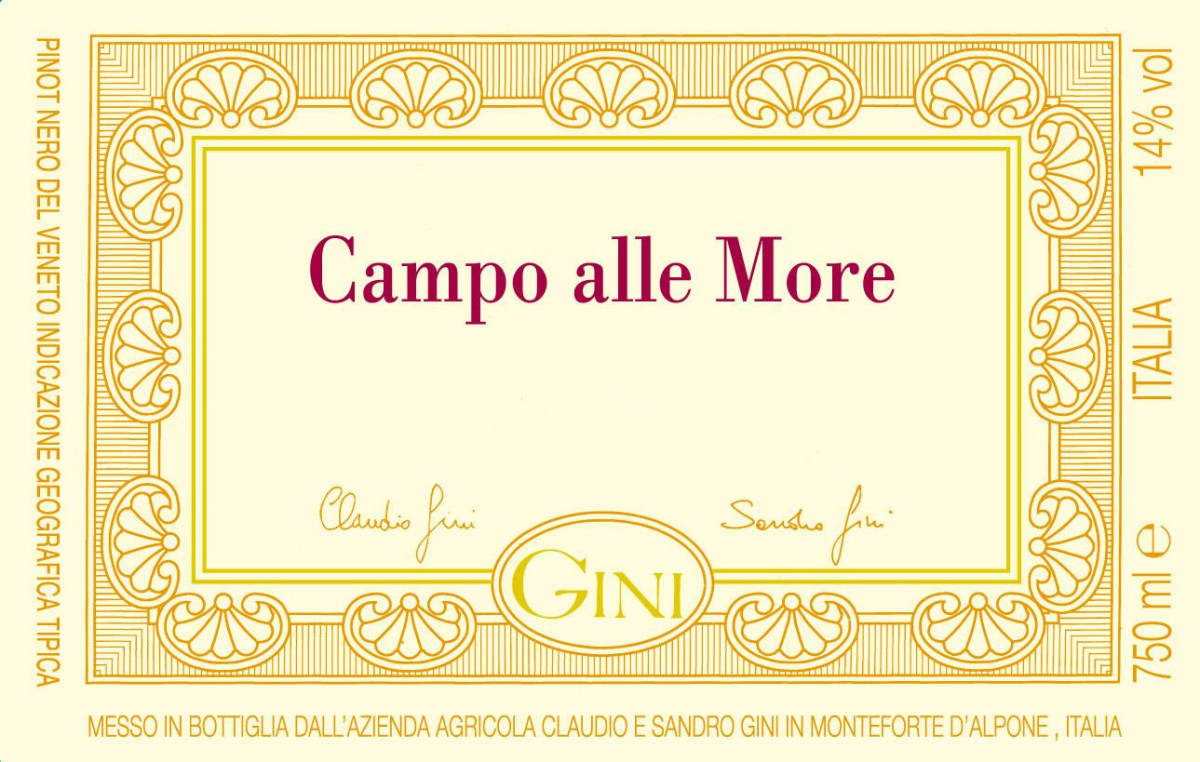 Gini Campo alle More Pinot Nero 2011 Front Label