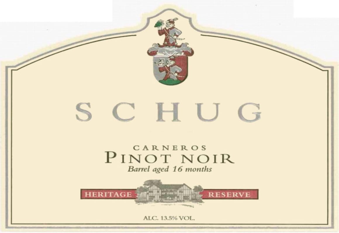 Schug Heritage Reserve Pinot Noir 2002 Front Label
