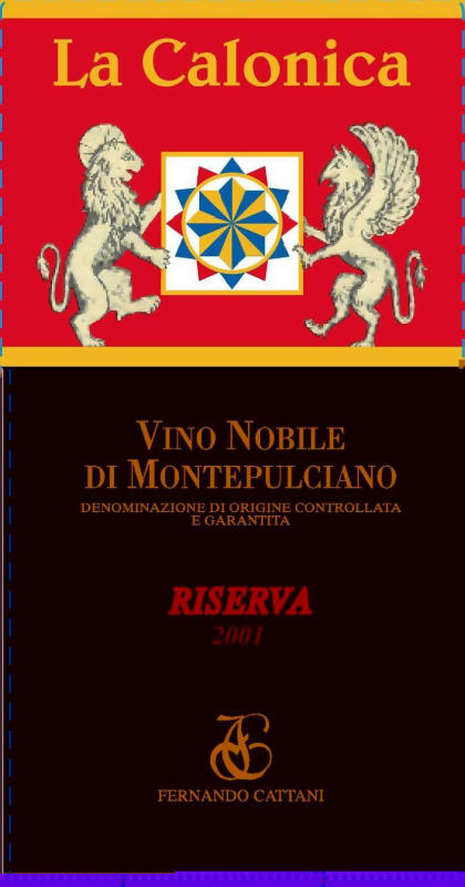 La Calonica Vino Nobile di Montepulciano Riserva 2001 Front Label