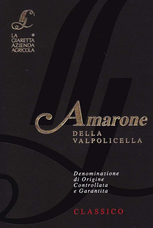 La Giaretta Amarone della Valpolicella Classico 2012 Front Label