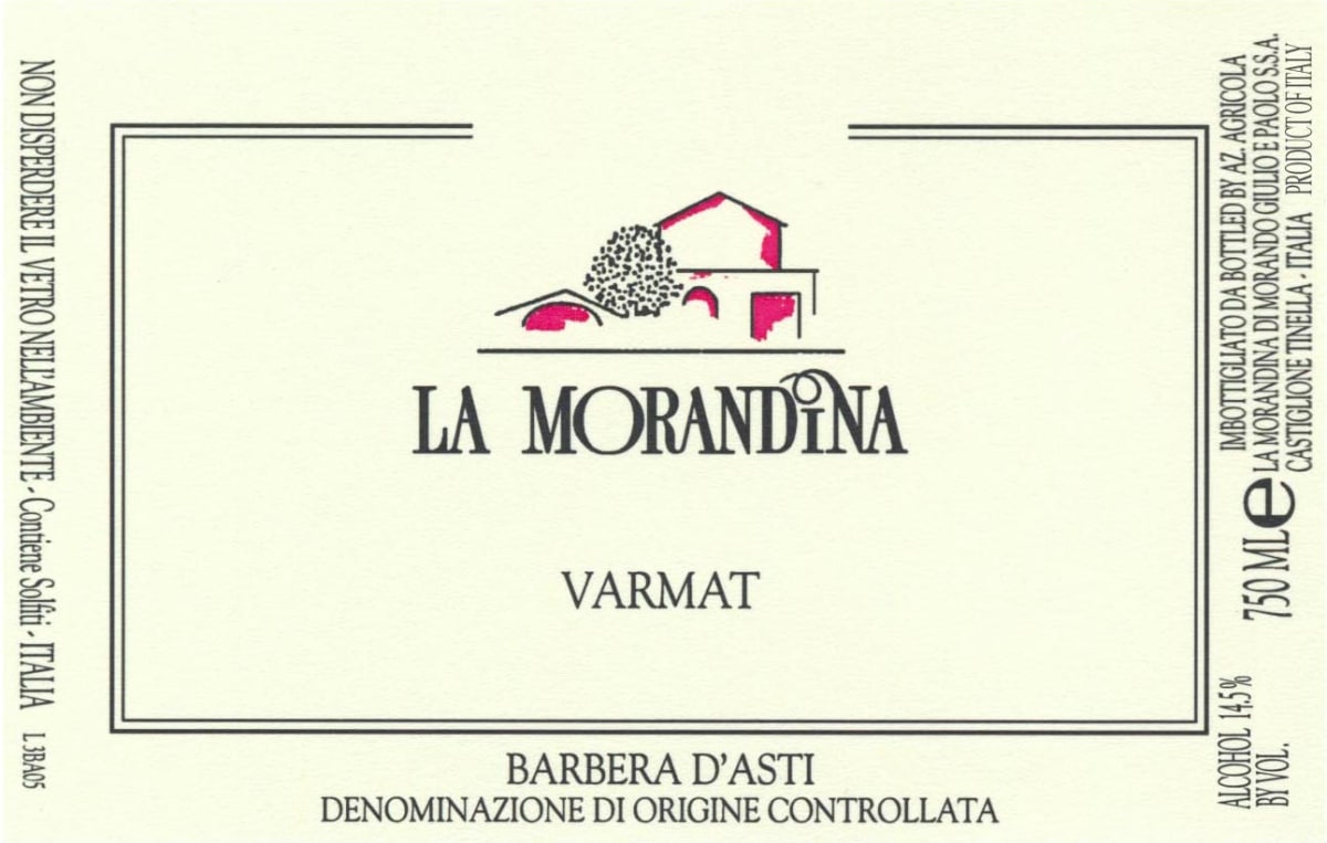 La Morandina Barbera d'Asti Varmat 2012 Front Label