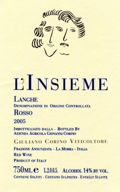 La Morandina Langhe L'Insieme Rosso 2005 Front Label