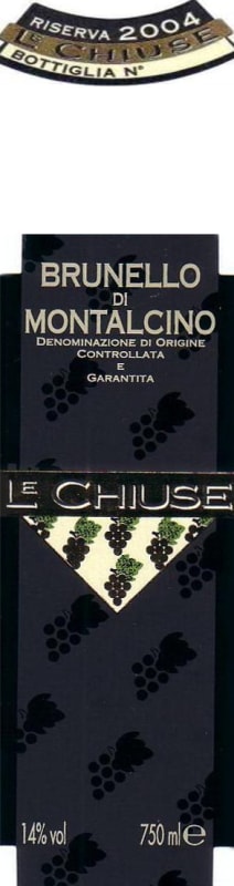 Le Chiuse Brunello di Montalcino Riserva 2004 Front Label