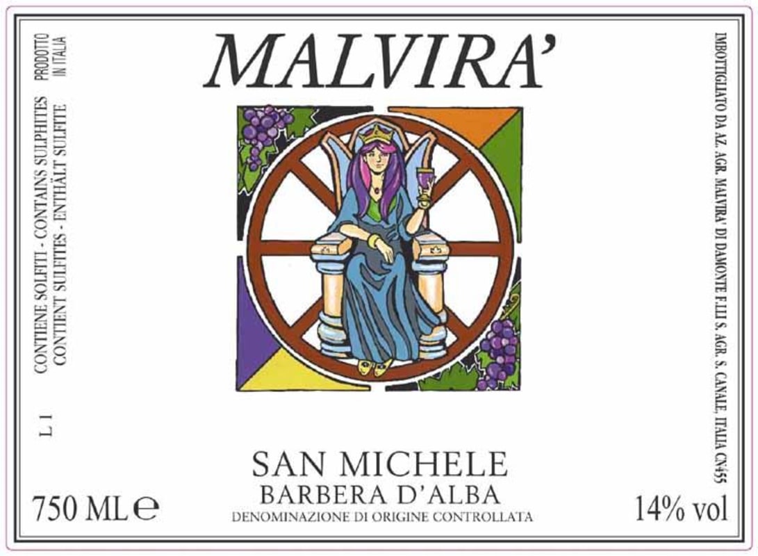 Malvira Barbera d'Alba San Michele 2010 Front Label