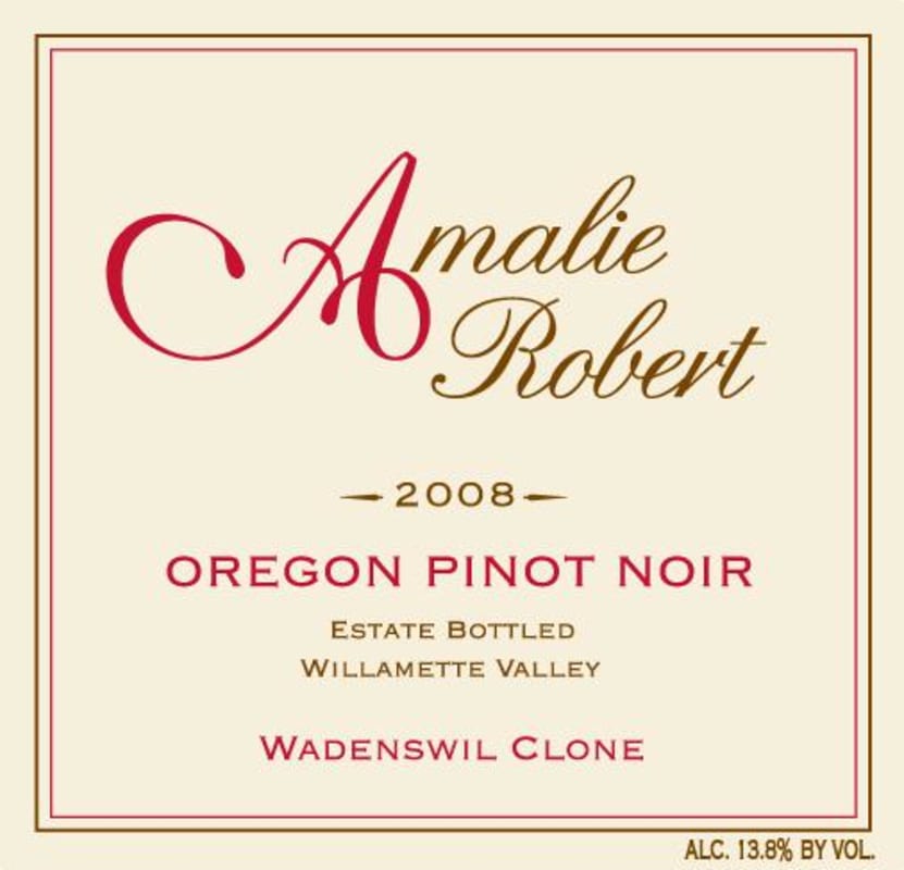 Amalie Robert Wadenswil Clone Pinot Noir 2008 Front Label