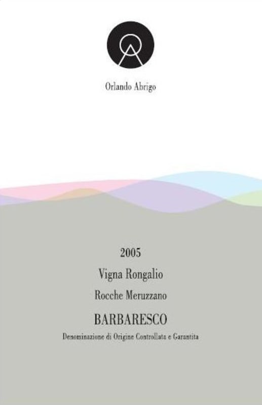 Orlando Abrigo Vigna Rongalio Meruzzano Barbaresco 2005 Front Label