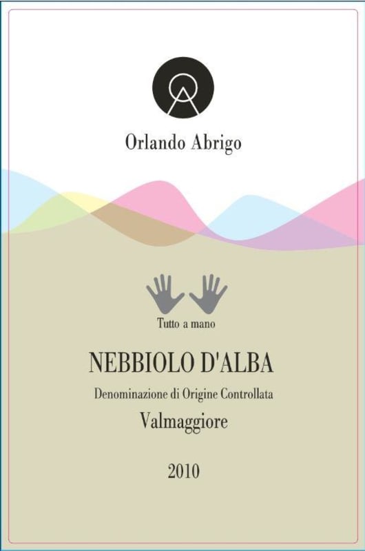 Orlando Abrigo Valmaggiore Nebbiolo d'Alba 2010 Front Label