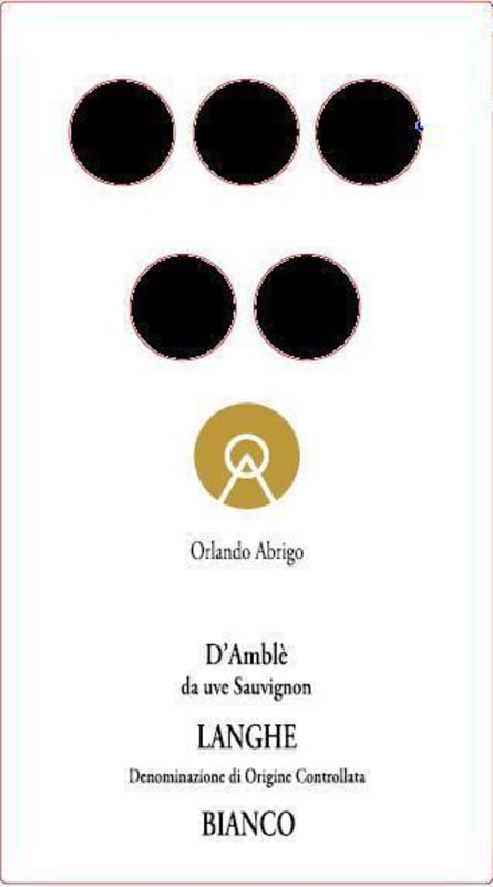 Orlando Abrigo D'Amble Bianco 2012 Front Label