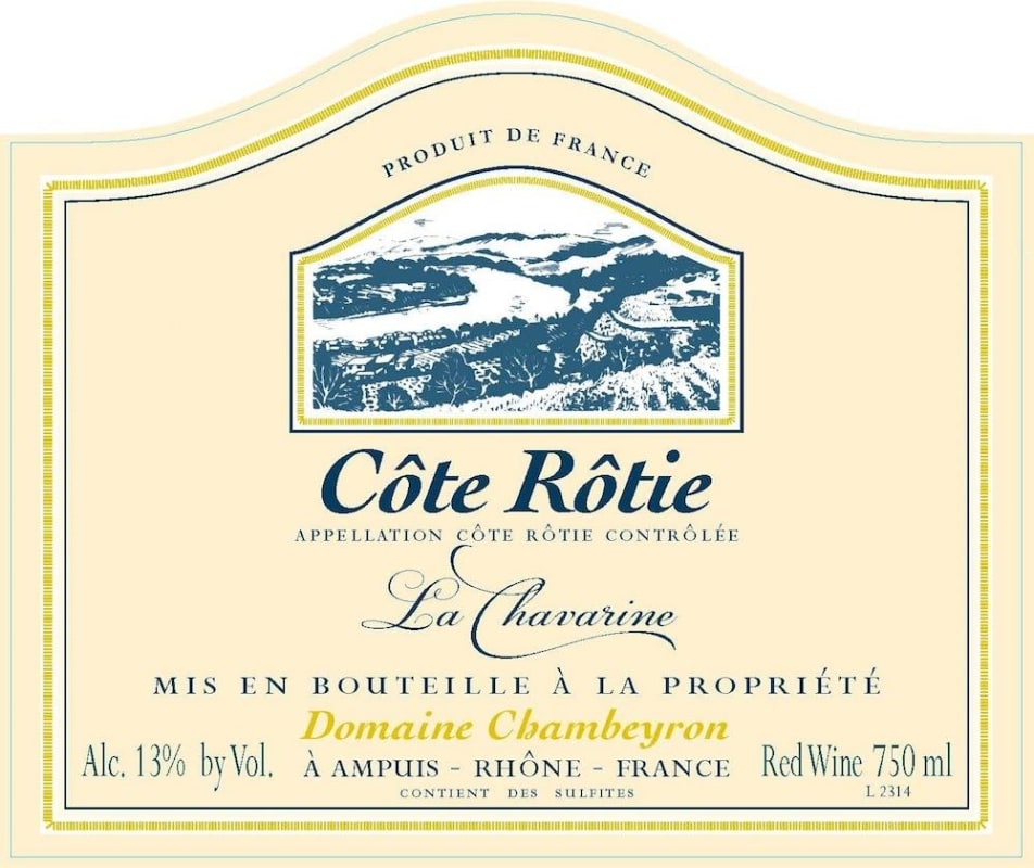 Domaine Chambeyron Cote Rotie La Chavarine Red 2013 Front Label