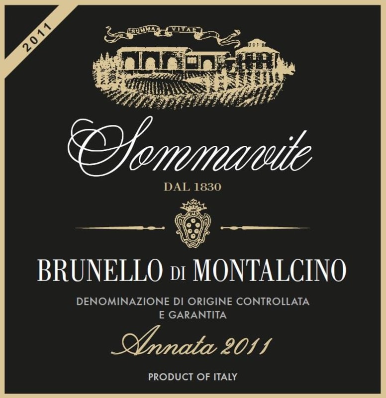 Sommavite Brunello di Montalcino 2011 Front Label