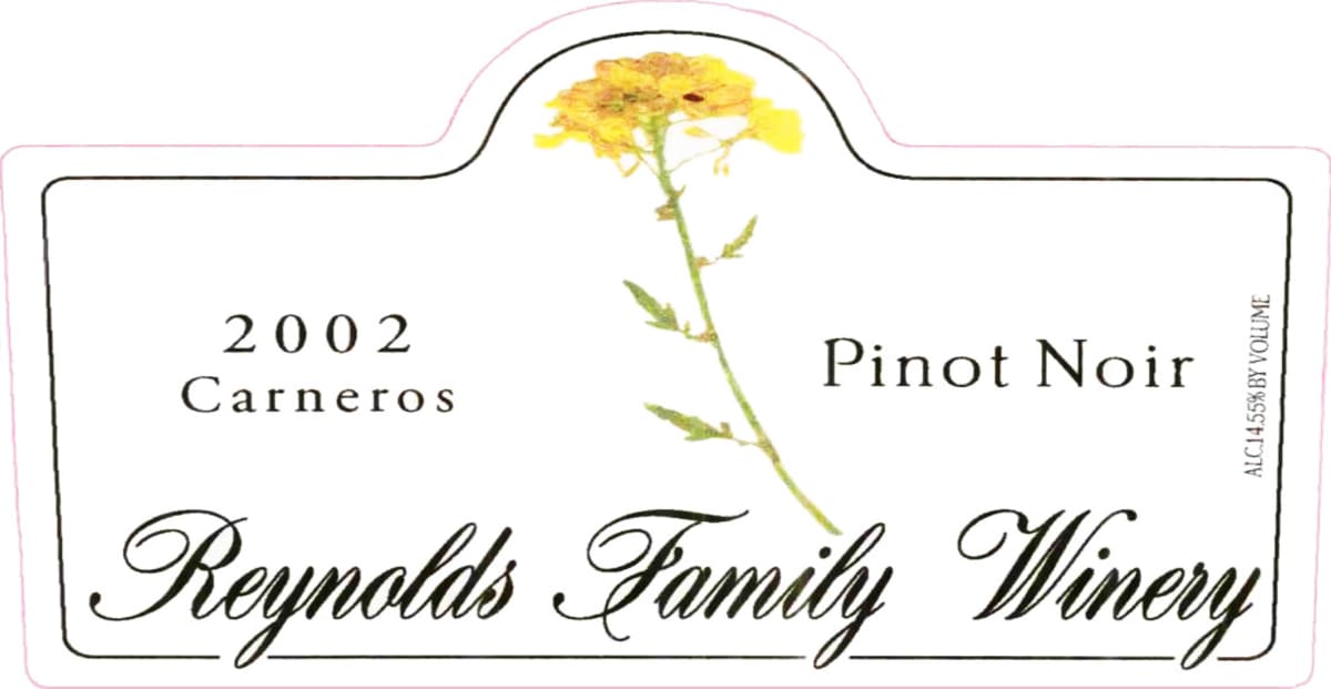 Reynolds Family Winery Los Carneros Pinot Noir 2002 Front Label