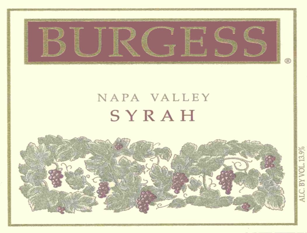 Burgess Syrah 2003 Front Label