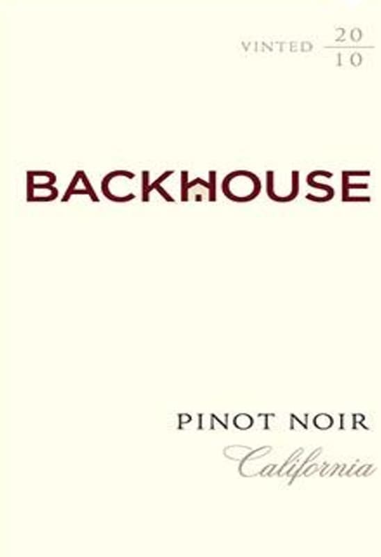 BackHouse Wines Pinot Noir 2010 Front Label