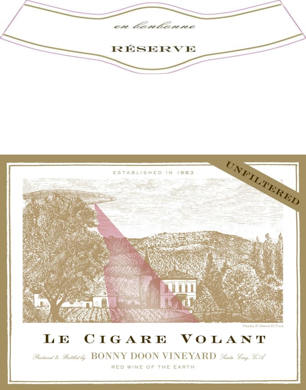 Bonny Doon Le Cigare Volant en Bonbonne Reserve 2012 Front Label