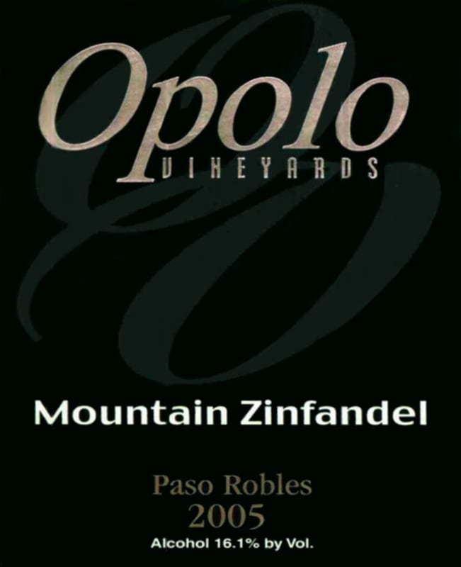 Opolo Mountain Zinfandel 2005 Front Label