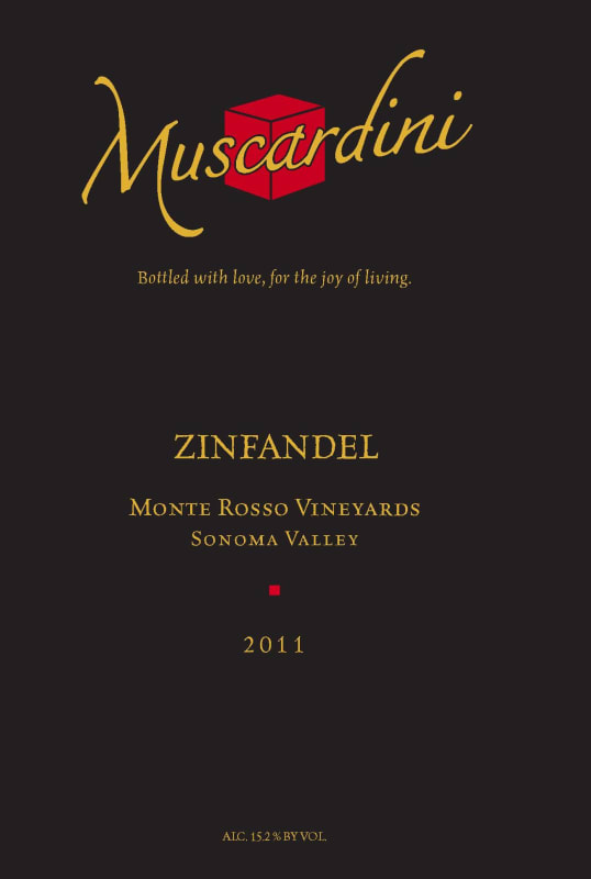 Muscardini Cellars Monte Rosso Vineyards Zinfandel 2011 Front Label