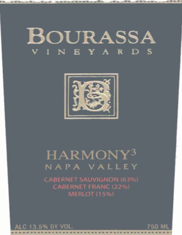 Bourassa Vineyards Harmony Red 2003 Front Label