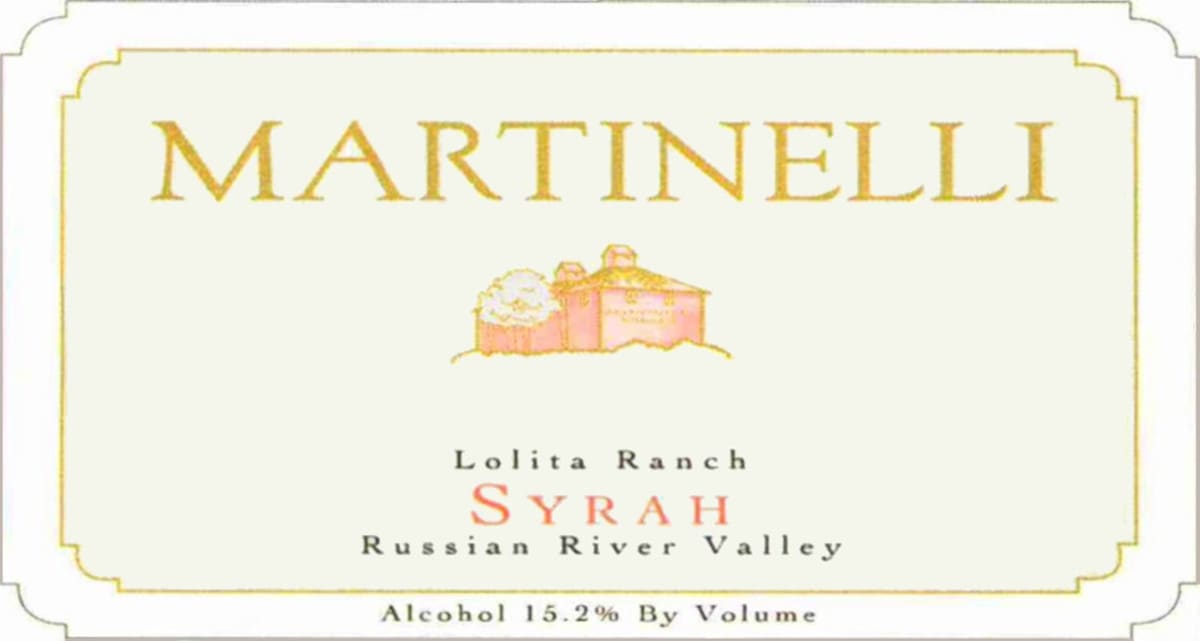 Martinelli Lolita Ranch Syrah 2008 Front Label