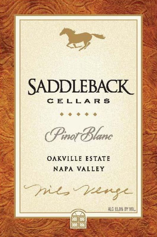 Saddleback Pinot Blanc 2014 Front Label