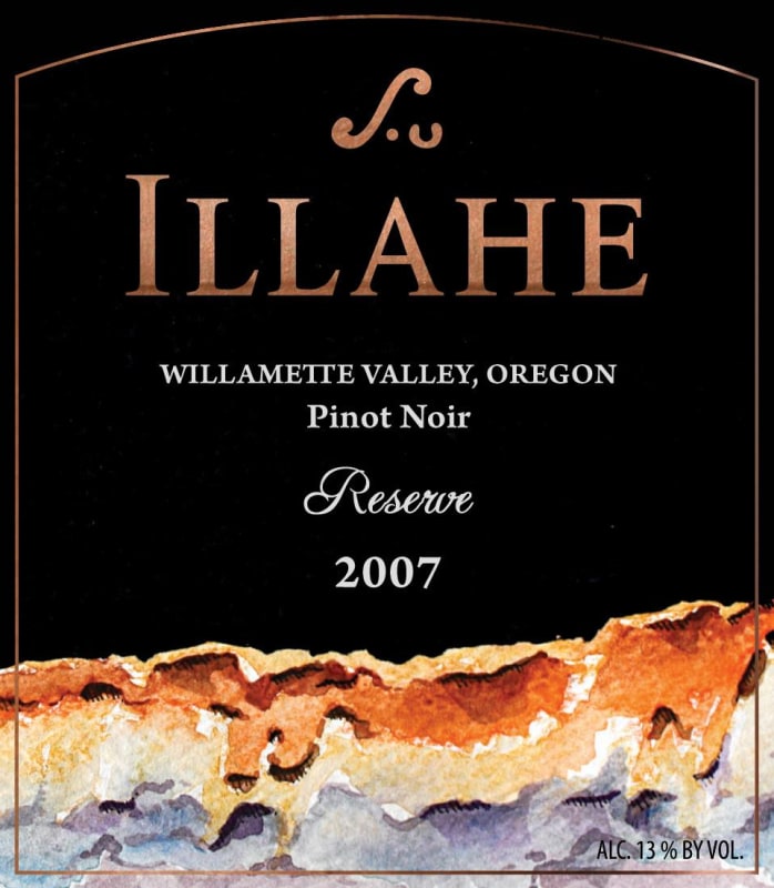 Illahe Vineyards and Winery Reserve Pinot Noir 2007 Front Label