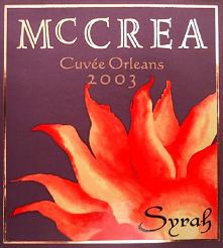 McCrea Cuvee Orleans Syrah 2003 Front Label