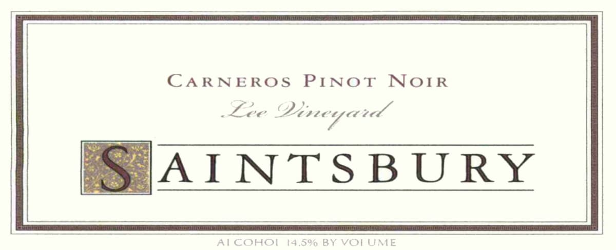 Saintsbury Carneros Lee Vineyard Pinot Noir 2006 Front Label
