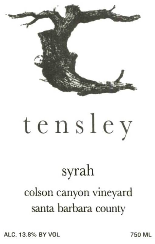 Tensley Colson Canyon Vineyard Syrah 2003 Front Label