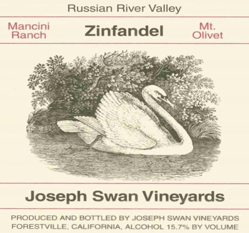 Joseph Swan Mancini Ranch Zinfandel 2001 Front Label