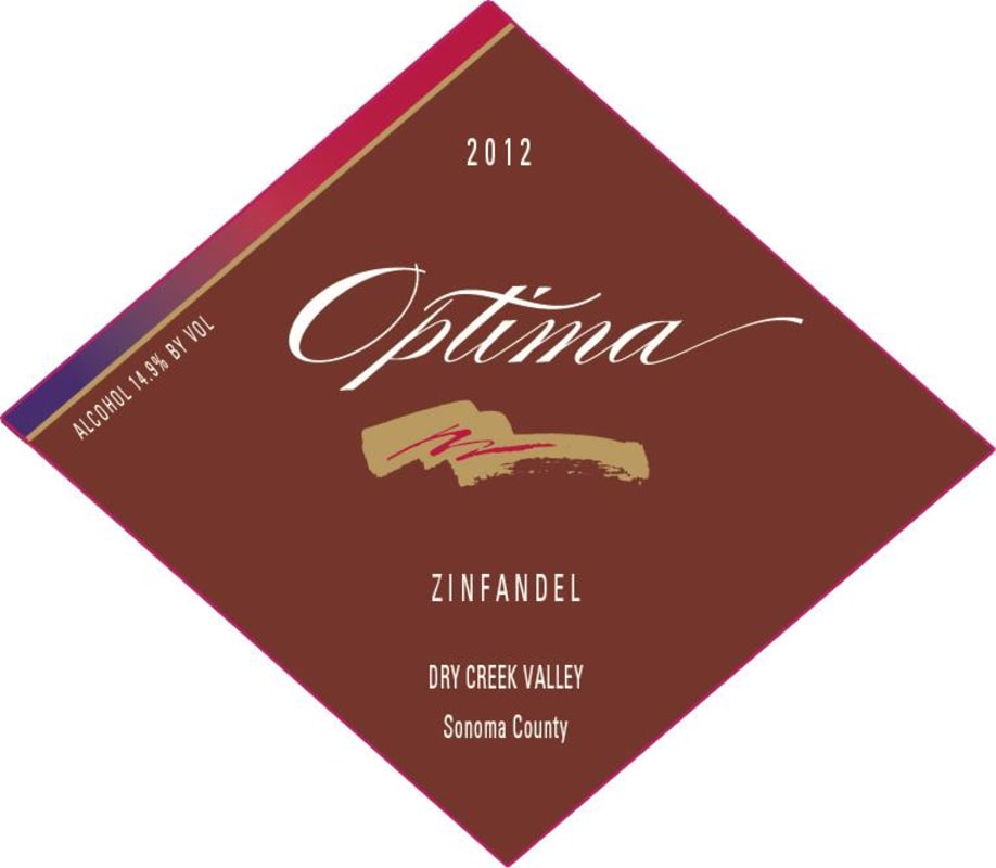Optima Dry Creek Valley Zinfandel 2012 Front Label