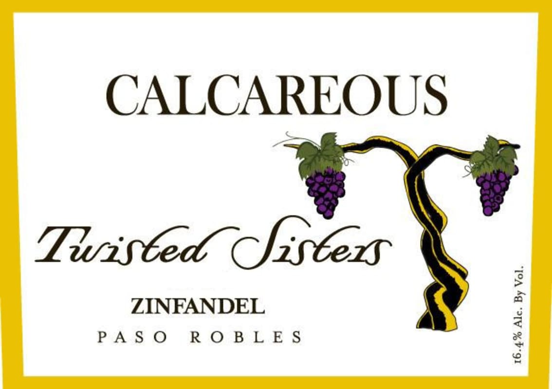 Calcareous Vineyard Twisted Sisters Zinfandel 2009 Front Label
