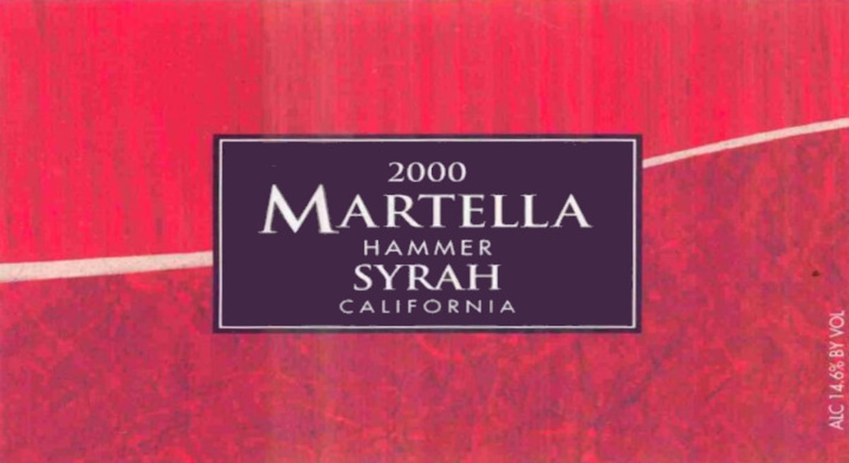 Michael Martella Hammer Syrah 2000 Front Label