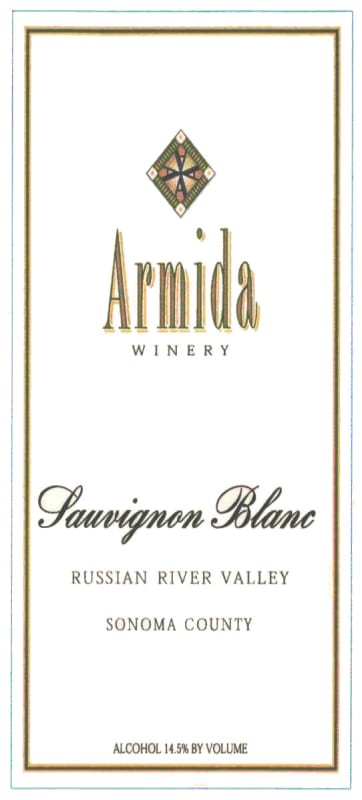 Armida Russian River Valley Sauvignon Blanc 2012 Front Label