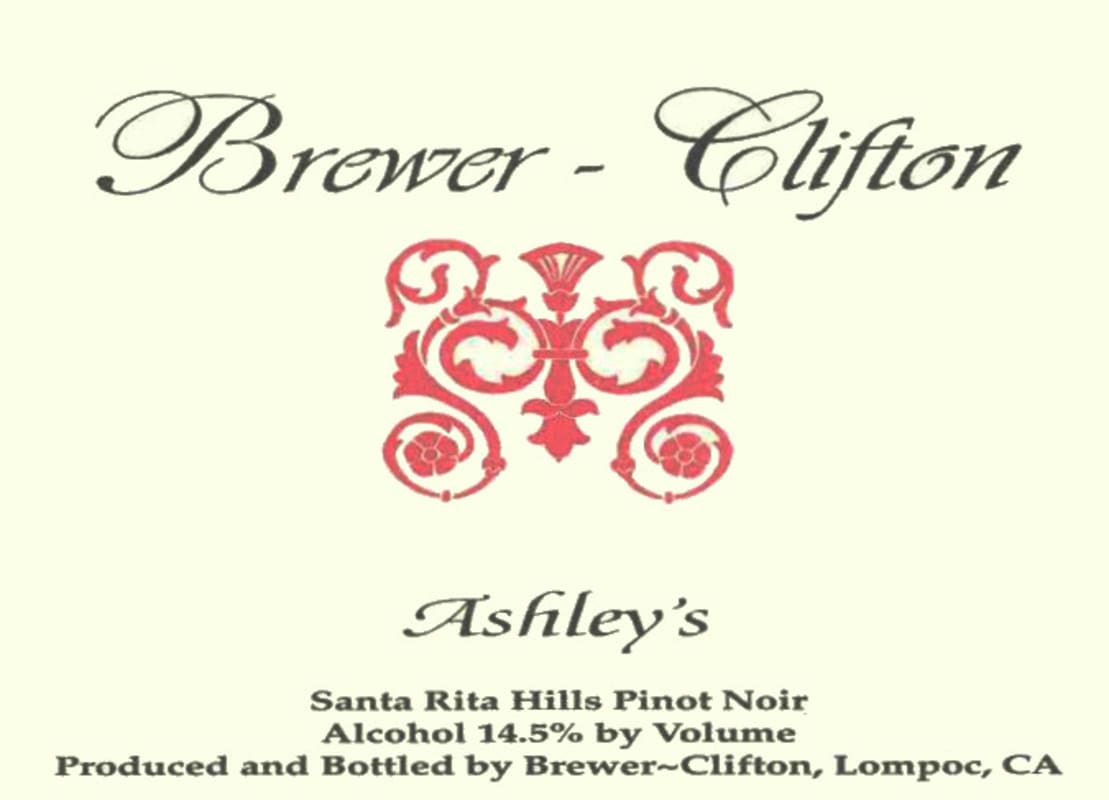 Brewer-Clifton Ashley's Pinot Noir 2013 Front Label