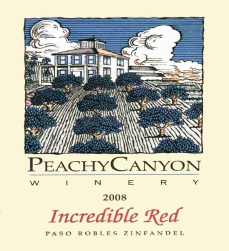 Peachy Canyon Incredible Red Zinfandel 2008 Front Label