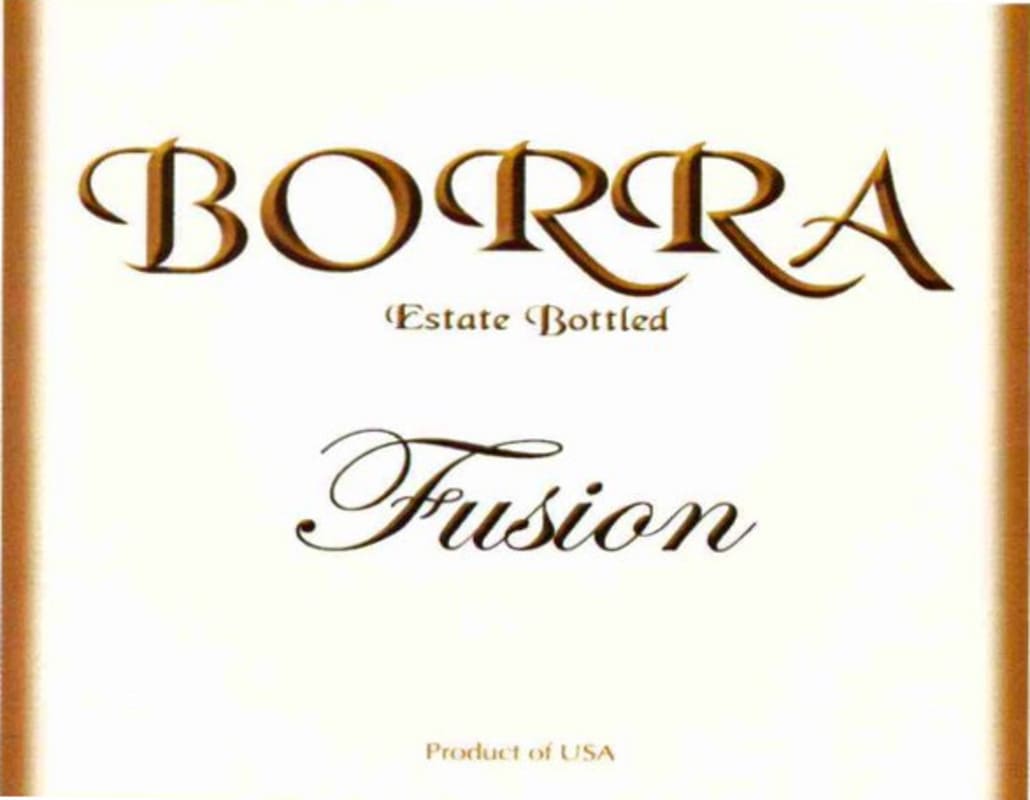 Stephen Borra Wines Fusion 2003 Front Label