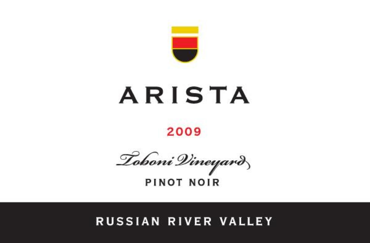 Arista Winery Toboni Vineyard Pinot Noir 2009 Front Label