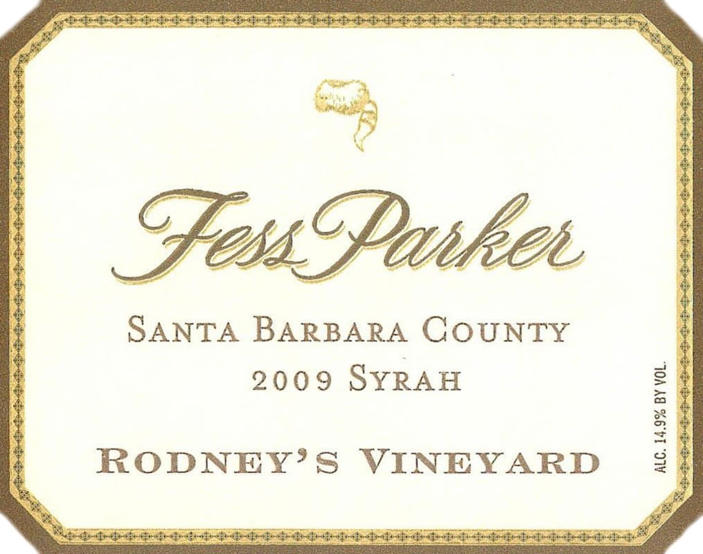 Fess Parker Rodney's Vineyard Syrah 2009 Front Label