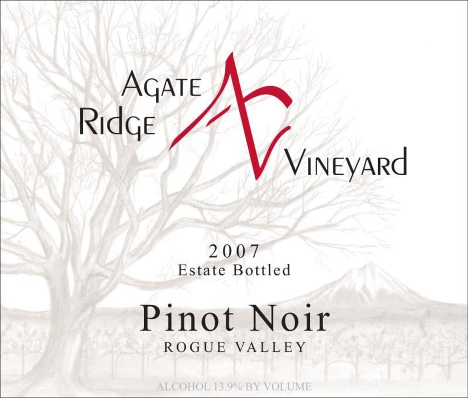 Agate Ridge Vineyard Pinot Noir 2007 Front Label