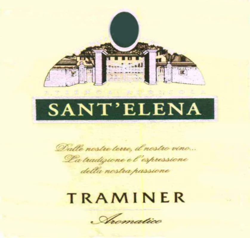 Sant'Elena Traminer Aromatico 2010 Front Label
