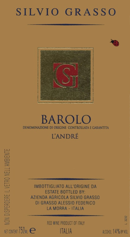 Silvio Grasso Barolo L'Andre 2001 Front Label