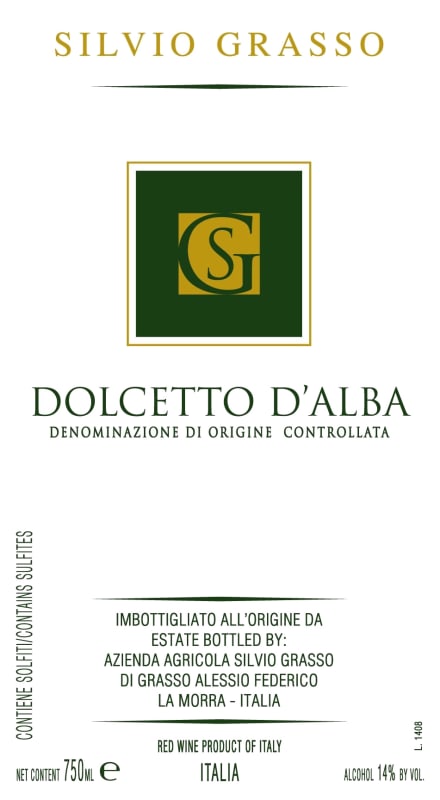 Silvio Grasso Dolcetto d'Alba 2009 Front Label