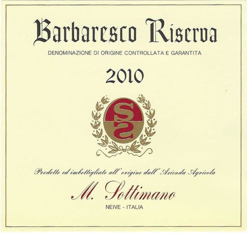 Sottimano Barbaresco Riserva 2010 Front Label