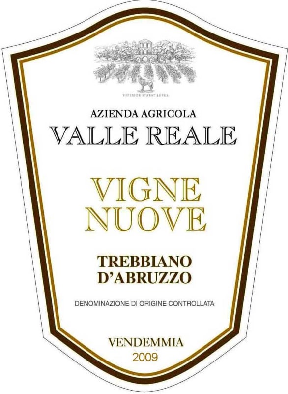 Valle Reale Vigne Nuove Trebbiano d'Abruzzo 2009 Front Label