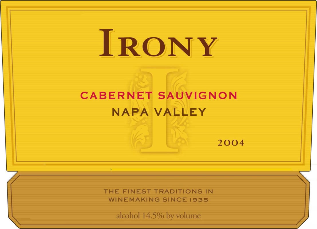 Irony Cabernet Sauvignon 2004 Front Label