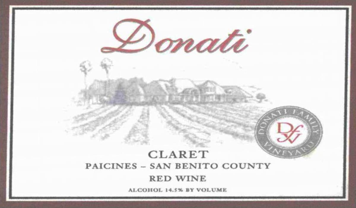 Donati Family Vineyards Claret 2004 Front Label