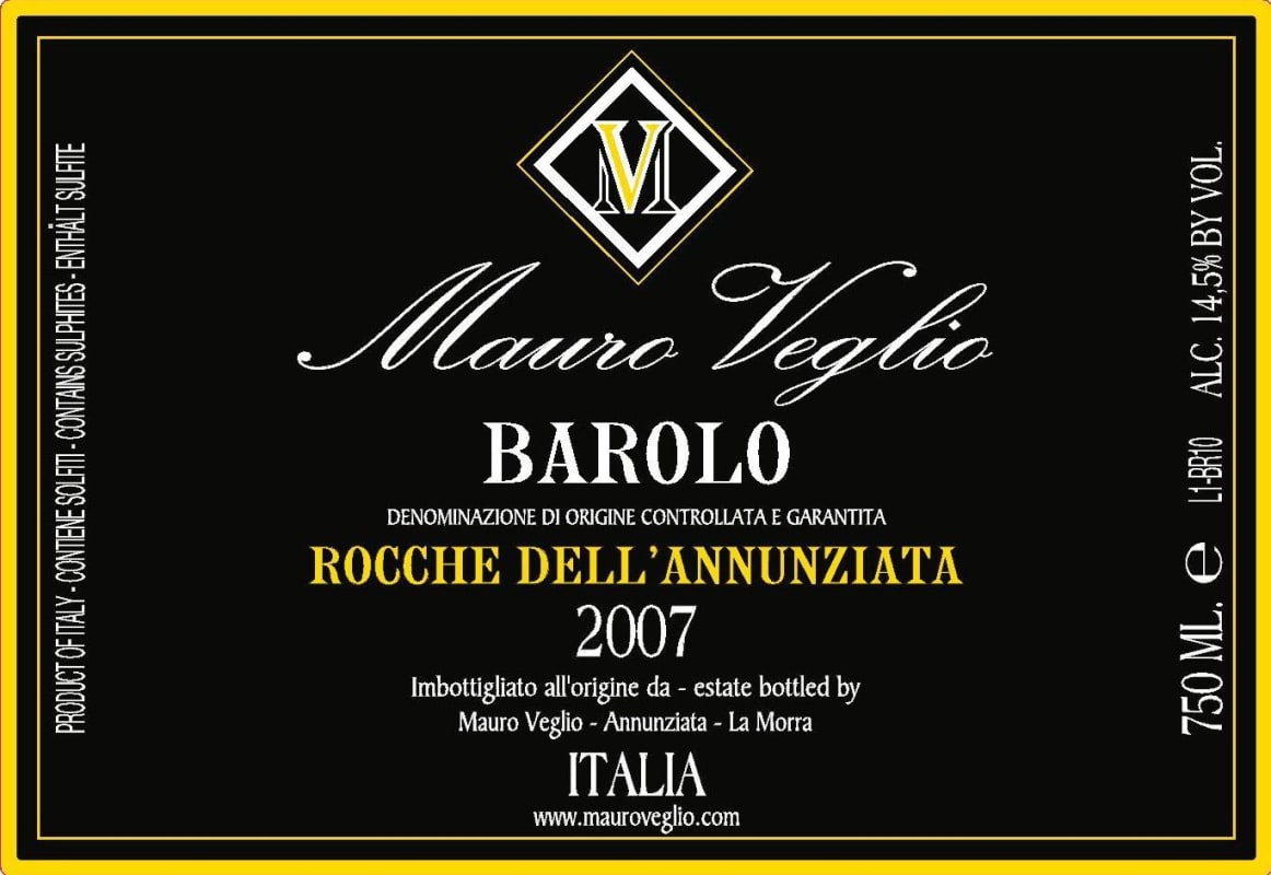 Mauro Veglio Rocche dell'Annunziata Vigneto 2007 Front Label