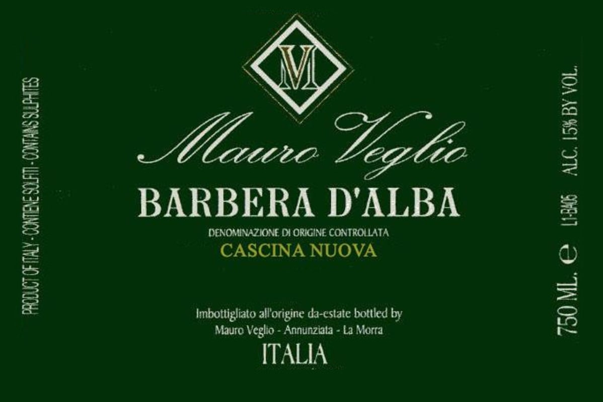 Mauro Veglio Cascina Nuova Barbera d'Alba 2009 Front Label