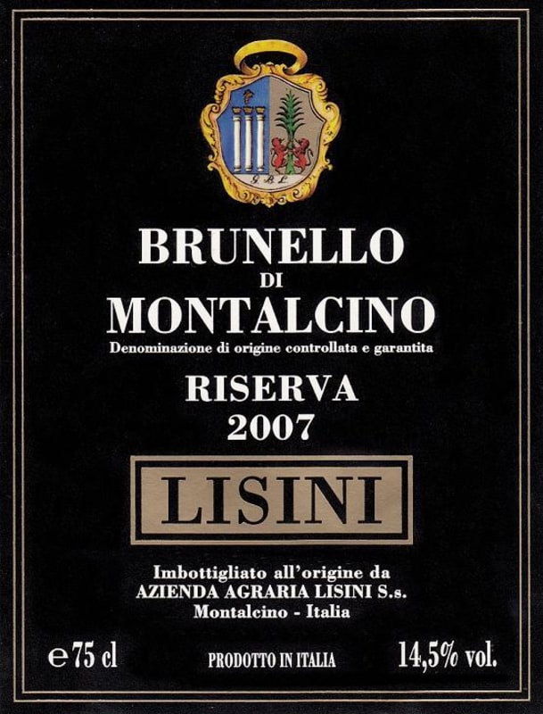 Lisini Brunello di Montalcino Riserva 2007 Front Label